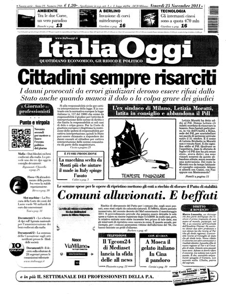 Italia oggi : quotidiano di economia finanza e politica